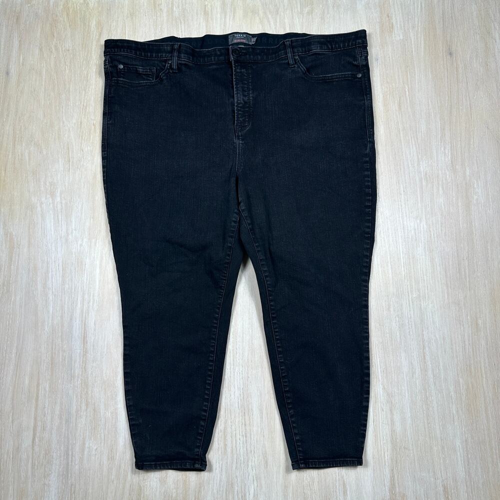 Torrid Black Premium Stretch Sky High Skinny Jeans High Rise Distressed 26S
